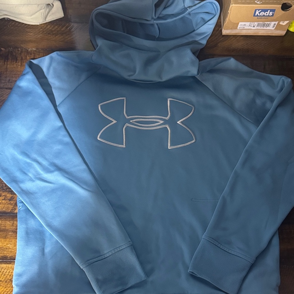 Under Armour Teal Hoodie with Silver Logo